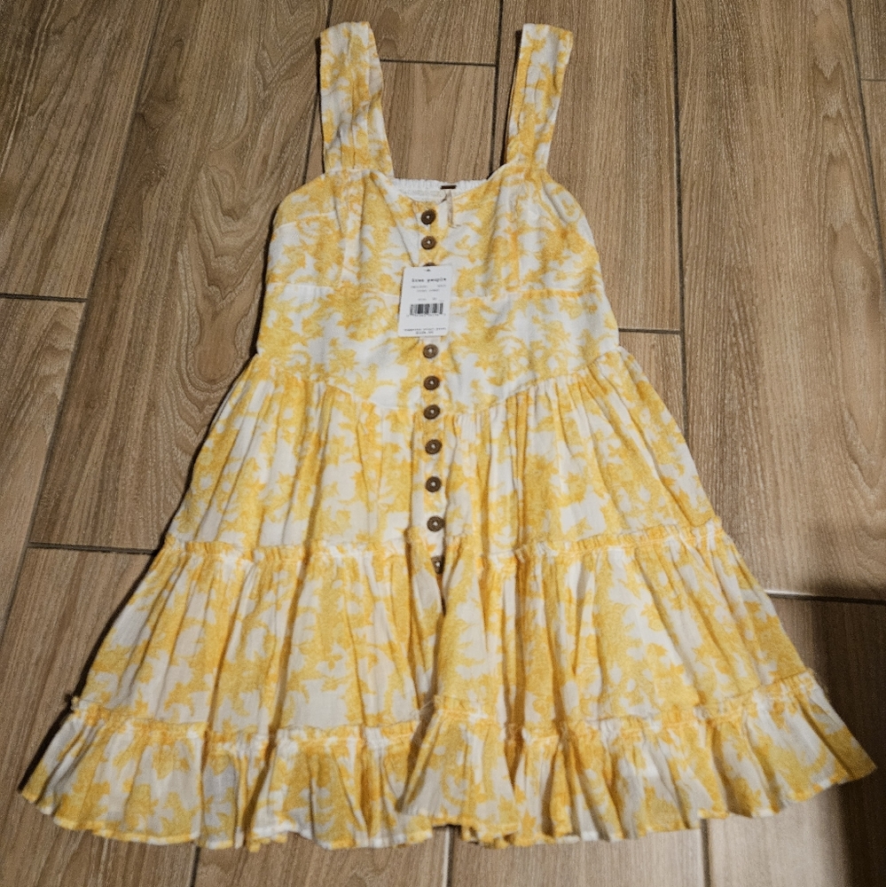 Dance On the Blacktop Yellow Floral Print Mini Dress